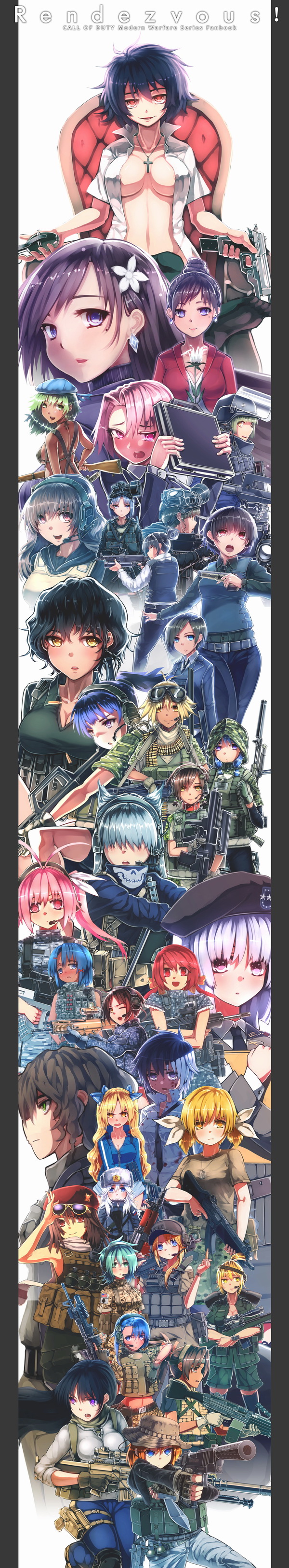 6+girls absurdres airburst_grenade_launcher alena_vorshevsky_(modern_warfare) alliant_techsystems andrei_harkov_(modern_warfare) antenna_hair assault_rifle bad_id bad_pixiv_id baseplate_(call_of_duty) belt black_hair blonde_hair blood blood_on_clothes blood_on_face blouse blue_eyes blue_hair blush body_armor bomb boris_vorshevsky_(modern_warfare) breasts bullet bulletproof_vest bullpup call_of_duty call_of_duty:_modern_warfare_2 call_of_duty:_modern_warfare_3 call_of_duty_4 captain_price chair computerized_scope copyright_name cross cross_necklace dual_wielding explosive famas flower foley_(modern_warfare) fragmentation_grenade frost_(modern_warfare_3) gas_mask genderswap genderswap_(mtf) general_shepherd_(modern_warfare_2) ghost_(modern_warfare_2) gloves goggles goggles_on_head green_eyes green_hair grenade grenade_launcher grinch_(modern_warfare_3) gun h&amp;k_mark_23 h&amp;k_mp5 hair_ornament hair_over_eyes hand_grenade handgun hat headset heckler_&amp;_koch helmet highres holding imran_zakhaev_(call_of_duty) iwi_tavor jewelry joseph_allen_(modern_warfare) kac_mk23_suppressor kamarov_(call_of_duty) knight&#039;s_armament_company l-3_ios_brashear large_breasts less-than-lethal_weapon light_machine_gun long_hair long_image lt._vasquez_(call_of_duty) m203 m249_saw m26_grenade machine_gun mask match_grade match_grade_firearm match_grade_pistol multiple-barrel_gun multiple_girls necklace necktie nikolai_(modern_warfare) no_bra offensive_handgun one_eye_closed open_clothes open_mouth open_shirt orbital_atk p90 personal_defense_weapon pillarboxed pink_eyes pink_hair precision-guided_firearm prototype_design purple_eyes red_eyes reverse_grip rifle roach_(modern_warfare_2) sandman_(modern_warfare_3) scope semi-automatic_grenade_launcher shirt short_hair sight_(weapon) siqi_(miharuu) sitting smart_scope smile sniper_rifle soap_(modern_warfare_2) stun_grenade submachine_gun suppressor tall_image tan telescopic_sight thigh_strap track_suit truck_(modern_warfare_3) twintails underbarrel_grenade_launcher vladimir_r_makarov volk_(modern_warfare) weapon white_shirt wink witness_holes xm104_(smart_scope) xm25_cdte yellow_eyes yuri_(call_of_duty)