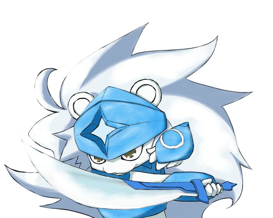 digimon digimon_(creature) helmet lion_boy solo spadamon sword weapon