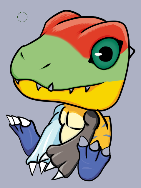agumon agumon_(black) agumon_x-antibody claws digimon digimon_(creature) looking_at_viewer original sharp_teeth sitting solo teeth yukiagumon
