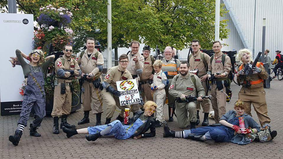 cosplay ghostbusters ghostbusters_of_scotland glasgow_(scotland) mcm multiple_boys multiple_girls photo_(medium) scotland