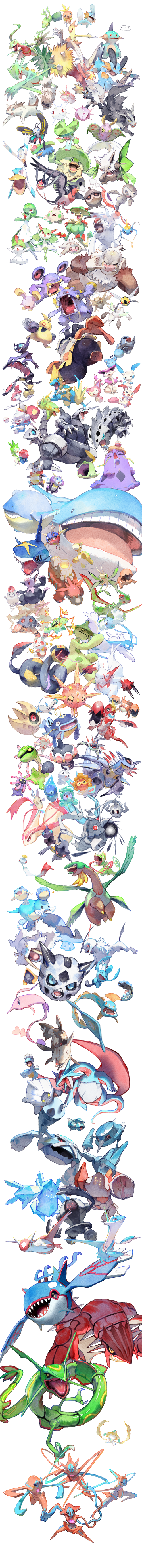absol absurdres aggron altaria anorith armaldo aron azurill bagon baltoy banette barboach beautifly beldum blaziken breloom cacnea cacturne camerupt carvanha cascoon castform castform_(normal) castform_(rainy) castform_(snowy) castform_(sunny) chimecho clamperl claydol combusken corphish cradily crawdaunt creatures_(company) delcatty deoxys deoxys_(attack) deoxys_(defense) deoxys_(normal) deoxys_(speed) dusclops duskull dustox e_volution electrike everyone exploud feebas flygon game_freak gardevoir gen_3_pokemon glalie gorebyss groudon grovyle grumpig gulpin hariyama highres huntail illumise jirachi kecleon kirlia kyogre lairon latias latios legendary_pokemon lileep linoone lombre long_image lotad loudred ludicolo lunatone luvdisc makuhita manectric marshtomp masquerain mawile medicham meditite metagross metang mightyena milotic minun mudkip mythical_pokemon nincada ninjask nintendo nosepass numel nuzleaf pelipper plusle pokemon pokemon_(creature) poochyena ralts rayquaza regice regirock registeel relicanth roselia_(pokemon) sableye salamence sceptile sealeo seedot seviper sharpedo shedinja shelgon shiftry shroomish shuppet silcoon skitty slaking slakoth snorunt solrock spheal spinda spoink starter_pokemon_trio surskit swablu swalot swampert swellow taillow tall_image torchic torkoal trapinch treecko tropius vibrava vigoroth volbeat wailmer wailord walrein whiscash whismur wingull wurmple wynaut zangoose zigzagoon