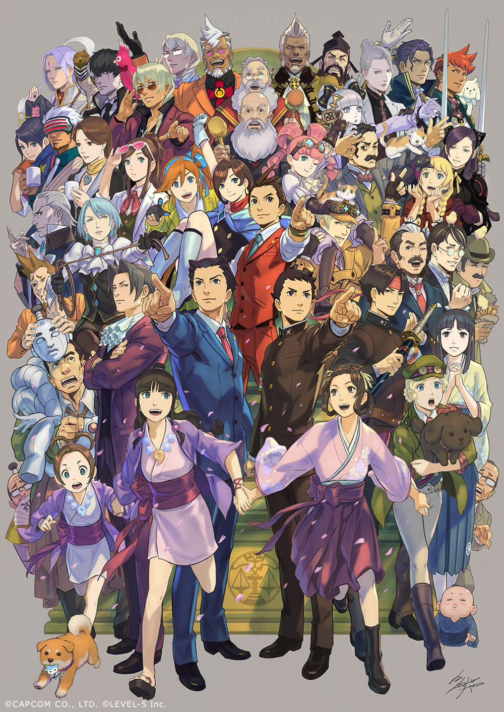 &gt;_&lt; 6+boys 6+girls ^_^ absolutely_everyone ace_attorney adjusting_eyewear aido_nosa all_fours animal animal_on_arm animal_on_head animal_on_shoulder antenna_hair apollo_justice apollo_justice:_ace_attorney aqua_necktie aqua_shirt arm_up artist_name ascot athena_cykes baby baby_animal bald bandaid bandaid_on_face bandana barok_van_zieks beard bird bird_on_shoulder black-framed_eyewear black_bow black_coat black_dress black_footwear black_gloves black_headwear black_jacket black_legwear black_necktie black_pants black_shirt black_skirt black_vest blonde_hair bloomers blue-tinted_eyewear blue_badger blue_cape blue_eyes blue_gemstone blue_hair blue_jacket blue_kimono blue_pants blue_ribbon blue_scarf blue_vest blunt_bangs blush_stickers bob_cut boots bow bowler_hat bowtie bracelet braid braided_bun breast_pocket breasts brooch brothers brown-tinted_eyewear brown_eyes brown_footwear capcom cape carrying cat cheek_press chick child circlet closed_eyes coat collared_shirt cone_hair_bun courtney_sithe cousins crossed_arms cup damon_gant dark-skinned_male dark_skin darklaw_(professor_layton_vs_phoenix_wright) deerstalker dick_gumshoe dog dress drill_hair eagle earrings eating ema_skye espella_cantabella everyone eye_contact eyewear_on_head eyewear_on_headwear facial_hair finger_on_trigger fish_(food) fish_and_chips flat_chest floral_print food forehead formal_clothes franziska_von_karma full_body gavel gem gina_lestrade glasses gloves godot_(ace_attorney) goggles green_coat green_eyes green_headwear green_jacket green_necktie grey_background grey_hair grey_jacket grin gun hagoromo hair_between_eyes hair_bow hair_bun hair_intakes hair_ornament hair_ribbon hair_rings hair_stick hair_tie hairband hakama half-closed_eyes hammer hand_fan hand_on_another&#039;s_head hand_on_another&#039;s_shoulder hand_up handgun hands_up haori happy hat herlock_sholmes high_collar high_ponytail high_side_ponytail highres holding holding_animal holding_cup holding_dog holding_fan holding_food holding_hammer holding_mask holding_sword holding_unworn_clothes holding_weapon holding_whip index_finger_raised interlocked_fingers jacket japanese_clothes jewelry jpeg_artifacts juliet_sleeves katana kay_faraday kazuma_asogi kimono klavier_gavin knee_boots knees_together_feet_apart kristoph_gavin lab_coat larry_butz leg_up long_beard long_hair long_sleeves looking_at_another looking_to_the_side looking_up mael_stronghart magatama magatama_necklace manfred_von_karma maria_gorey mask matching_hair/eyes maya_fey mia_fey miniskirt missile_(ace_attorney) mole mole_under_eye mouth_hold mug multicolored_hair multiple_boys multiple_girls mustache mutton_chops nahyuta_sahdmadhi neck_ribbon necklace necktie newsboy_cap nuri_kazuya obi official_art ok_sign old old_man on_head one_eye_closed opaque_glasses open_clothes open_coat open_jacket open_mouth orange_gloves orange_hair orange_jacket outstretched_arm own_hands_clasped own_hands_together pants pantyhose parrot partially_fingerless_gloves pearl_fey pencil pencil_behind_ear pencil_skirt petals phoenix_wright:_ace_attorney phoenix_wright:_ace_attorney_-_dual_destinies phoenix_wright:_ace_attorney_-_justice_for_all phoenix_wright:_ace_attorney_-_spirit_of_justice phoenix_wright:_ace_attorney_-_trials_and_tribulations piggyback pin pince-nez pink-tinted_eyewear pink_hair pink_kimono pocket pointing pointing_at_viewer pointing_up polly_(ace_attorney) ponytail professor_layton_vs._phoenix_wright:_ace_attorney profile puffy_sleeves purple_gloves purple_hair purple_hakama purple_jacket purple_ribbon red_bow red_bowtie red_cape red_coat red_hair red_hairband red_jacket red_necktie red_pants red_vest rei_membami ribbon ring round_eyewear running sandals sash satoru_hosonaga scar scar_across_eye scar_on_face scarf school_uniform seishiro_jigoku semi-rimless_eyewear shawl sheath sheathed shiba_inu shirt short_dress short_hair short_kimono siblings side_ponytail sidelocks signature simon_blackquill simple_background sitting skirt sleeves_rolled_up small_breasts smile soseki_natsume spiked_hair standing standing_on_one_leg steel_samurai streaked_hair stubble suit susato_mikotoba swept_bangs sword taka_(ace_attorney) taketsuchi_auchi teeth the_great_ace_attorney the_great_ace_attorney:_adventures the_great_ace_attorney_2:_resolve the_judge_(ace_attorney) tinted_eyewear tobias_gregson topknot trucy_wright twin_braids twin_drills twintails two-tone_hair underwear v-shaped_eyebrows vest w wagahai_(ace_attorney) watermark weapon white-framed_eyewear white_ascot white_bloomers white_bow white_bowtie white_coat white_footwear white_gloves white_hair white_kimono white_necktie white_pants white_ribbon white_shirt wide-eyed wide_sleeves wink winston_payne yellow_bow yellow_bowtie yellow_jacket yellow_kimono yellow_ribbon yujin_mikotoba zacharias_barnham