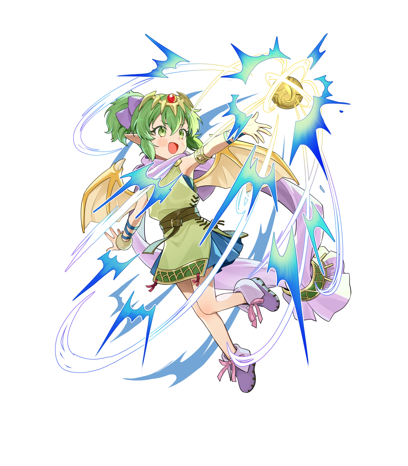 1girl aged_down armlet attack dragon dragon_girl dragon_wings fire_emblem fire_emblem:_mystery_of_the_emblem fire_emblem:_shadow_dragon_and_the_blade_of_light fire_emblem_heroes green_eyes green_hair highres holding holding_stuffed_toy jewelry nintendo non-web_source official_art open_mouth pendant pink_scarf pointy_ears ponytail scarf smile solo stuffed_animal stuffed_dragon stuffed_toy tiara tiki_(fire_emblem) tiki_(young)_(dragon's_progeny)_(fire_emblem) transparent_background v-shaped_eyebrows wings