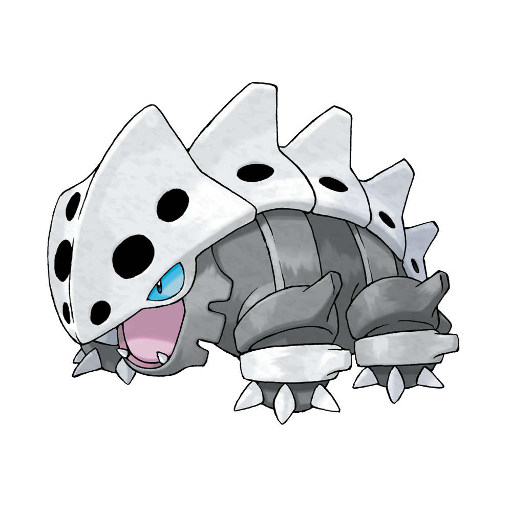 blue_eyes claws fangs full_body gen_3_pokemon lairon nintendo no_humans official_art open_mouth pokemon pokemon_(creature) pokemon_focus pokemon_rse simple_background solo sugimori_ken third-party_source white_background