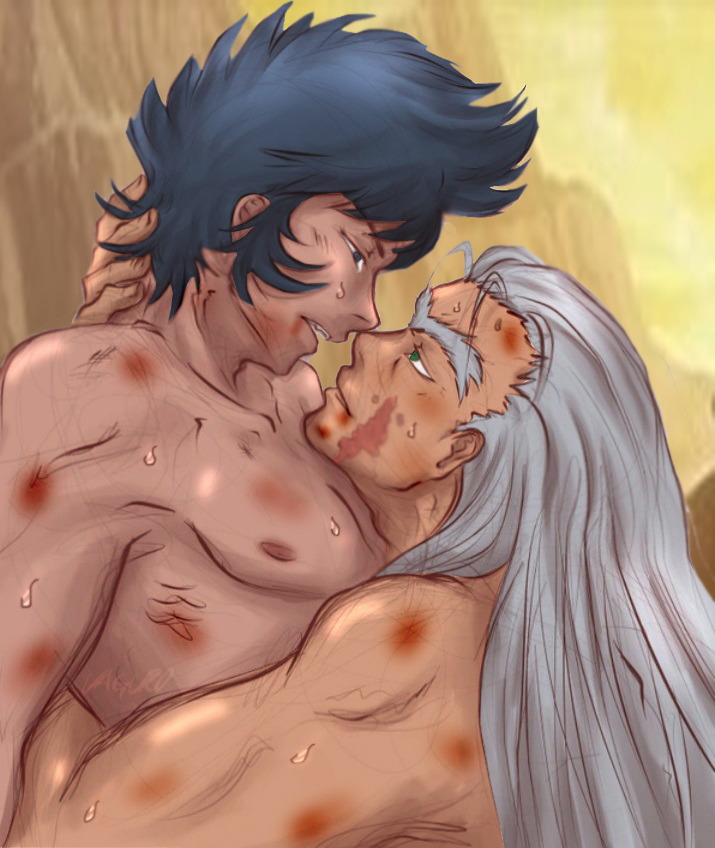 aldebaran bara daddy hairy lost_canvas phoenix_ikki saint_seiya taurus_aldebaran violence yaoi