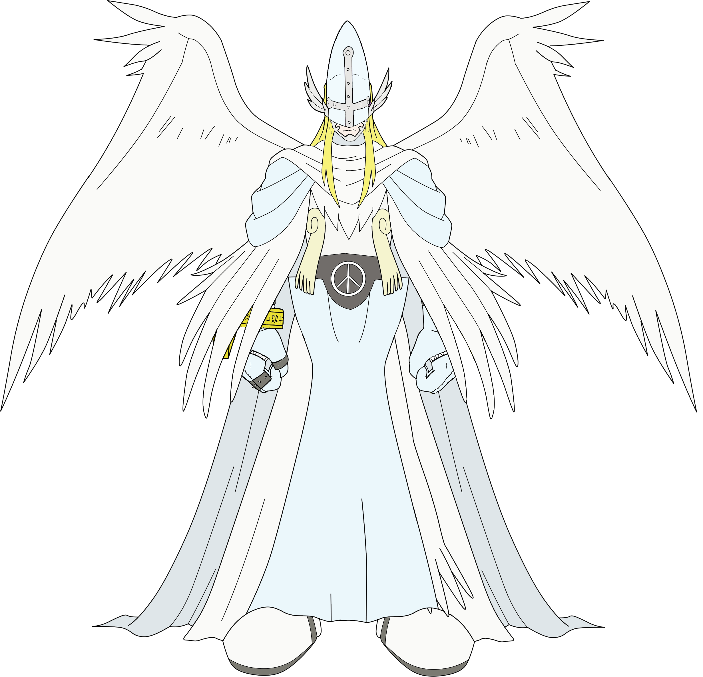 1boy angel angel_boy armor digimon digimon_(creature) highres holyangemon holyangemon_priest_mode male_focus mask solo