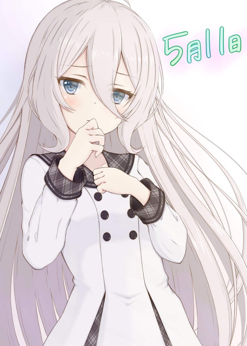 1girl blue_eyes blush child highres kokkoro_(princess_connect!) kokkoro_(real)_(princess_connect!) long_hair looking_at_viewer mizuha_(len-k-t) princess_connect! skirt solo white_hair