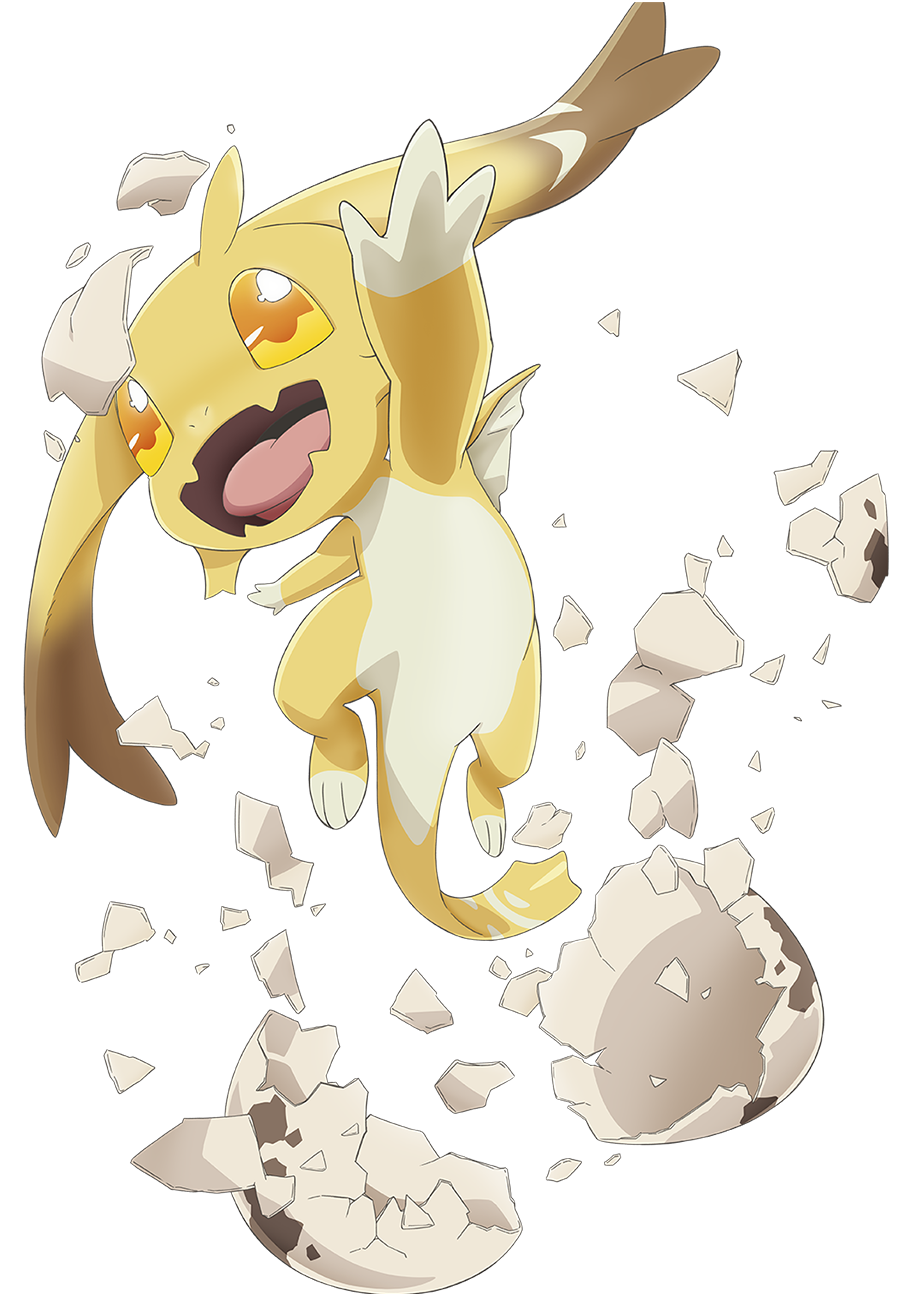 1other :d arm_up colored_skin cracked_egg dragon dragon_tail egg fang highres illusia_(dragon_no_tamago) monster no_humans official_art open_mouth sharp_teeth shattered skin_fang smile tail teeth tensei_shitara_dragon_no_tamago_datta:_saikyou_igai_mezasa_nee transparent_background wings yellow_eyes yellow_skin
