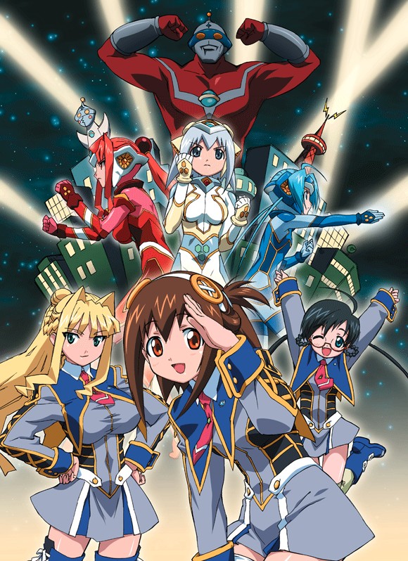00s 3girls :d ahoge antenna_hair arms_up black_hair blonde_hair blue_bodysuit blue_eyes blue_hair blue_thighhighs bodysuit boots braid breasts brown_hair building capelet dress dual_persona everyone fighting_stance flat_chest giant giantess glasses green_eyes green_thighhighs hair_bun hairband helmet jumping koharuno_silk large_breasts leaning_forward long_hair magical_girl morioka_hideyuki moroboshi_tsubomi multiple_giantesses multiple_girls muscular necktie night night_sky official_art one_eye_closed ootori_vivienne open_mouth orange_eyes ponytail red_hair ribbon salute school_uniform serafuku short_dress short_hair short_twintails single_hair_bun sky smile standing thigh_gap thighhighs twin_braids twintails ufoman ultimate_girl white_hair white_thighhighs wrist_cuffs zettai_ryouiki