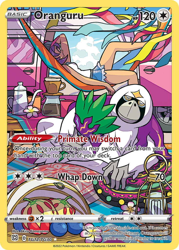 1girl ape artist_name berry_(pokemon) black-framed_eyewear black_hat blue_shorts blue_sky breasts card_(medium) character_name closed_eyes closed_mouth cloud company_name copyright_name copyright_notice cup dark-skinned_female dark_skin day denim english_text flower gen_7_pokemon hammock hat holding kettle komayama_akira lantern liechi_berry lying medium_hair motor_vehicle mug nintendo official_art oran_berry oranguru pillow pink-tinted_eyewear pokemon pokemon_(creature) pokemon_card pokemon_sm pokemon_tcg purple_hair shirt shorts sina_(pokemon) sky sleeveless sleeveless_shirt smile sunglasses table tablecloth third-party_source tinted_eyewear trading_card white_shirt
