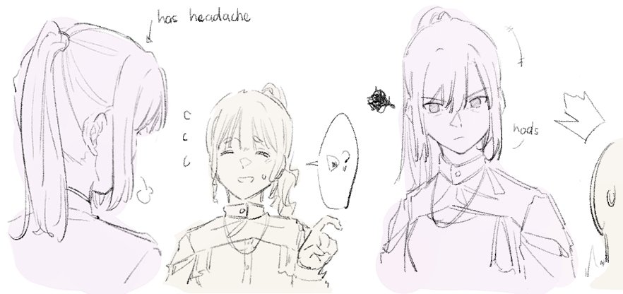 2girls :d ^_^ arrow_(symbol) closed_eyes closed_mouth commentary curled_fingers english_commentary english_text flying_sweatdrops food greyscale medium_hair monochrome multiple_girls onigiri open_mouth original ponytail porari shrug_(clothing) sidelocks sketch smile spoken_food squiggle v-shaped_eyebrows