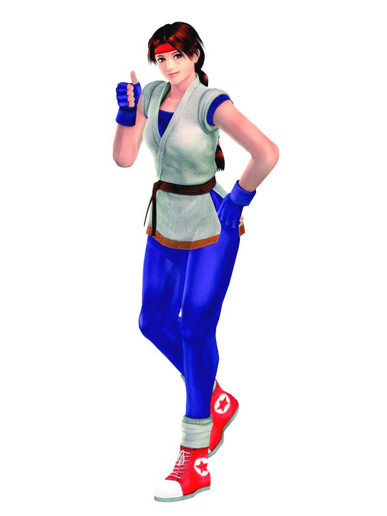 1girl braid breasts brown_eyes brown_hair dougi female_focus gloves hairband hand_on_own_hip hand_up karate_gi large_breasts leg_up leggings long_hair looking_at_viewer pale_skin pants shoes smile smiley_face sneakers socks spandex standing star_(symbol) the_king_of_fighters thick_thighs thighs thumbs_up tight_clothes tight_pants wide_hips yoga_pants yuri_sakazaki