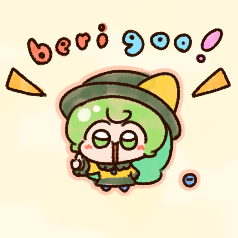 1girl black_hat blouse blue_shoes blush buttons chibi collared_shirt commentary diamond_button english_commentary english_text engrish_text eyeball frilled_shirt_collar frilled_sleeves frills full_body green_eyes green_hair hat hat_ribbon komeiji_koishi long_hair long_sleeves numenoko open_mouth ranguage ribbon shirt shoes simple_background smile solo tan_tan_pou third_eye thumbs_up touhou wavy_hair wide_sleeves yellow_background yellow_ribbon yellow_shirt