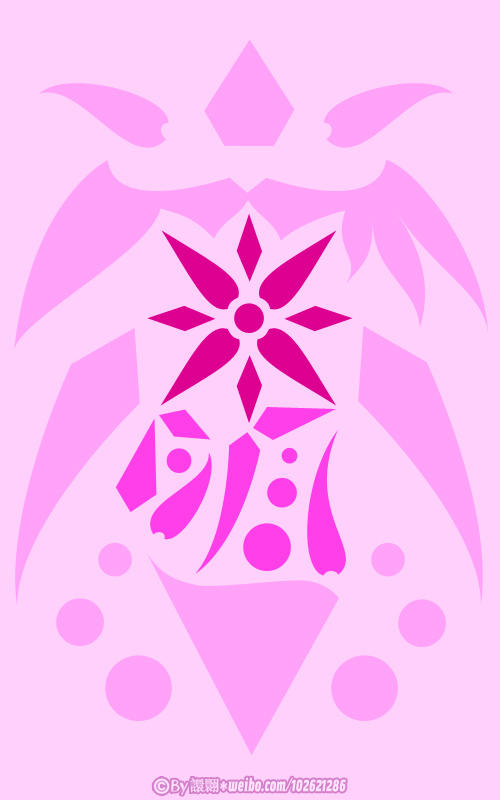 circle crests_(digimon) digimon digimon_(creature) no_humans pink_background prism simple_background wings