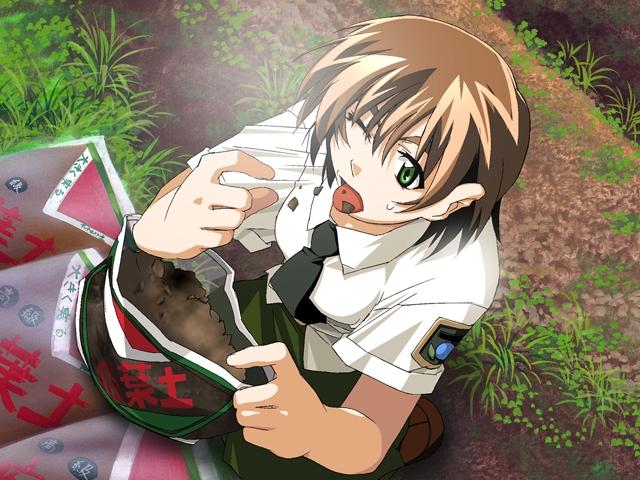 1girl chitose_midori green_green katakura_shinji outdoors