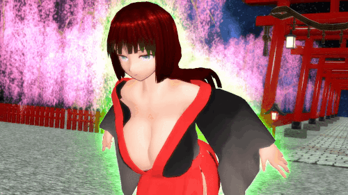1boy 1girl 3d animated animated_gif between_breasts breast_attack breasts face_between_breasts girl_beats_hero girl_beats_hero_3 head_between_breasts hip_attack large_breasts senri