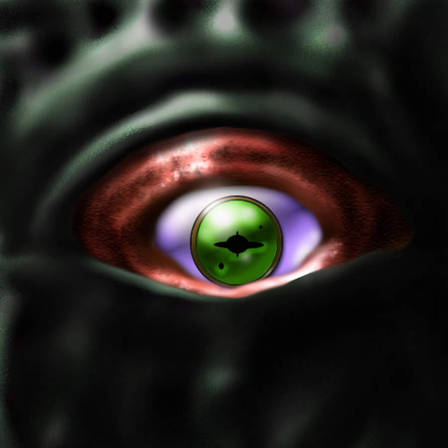 close-up cosmic_horror doclwill eldritch_abomination eternal_darkness:_sanity&#039;s_requiem glowing glowing_eye looking_at_viewer monster nintendo silicon_knights symbol-shaped_pupils xel&#039;lotath
