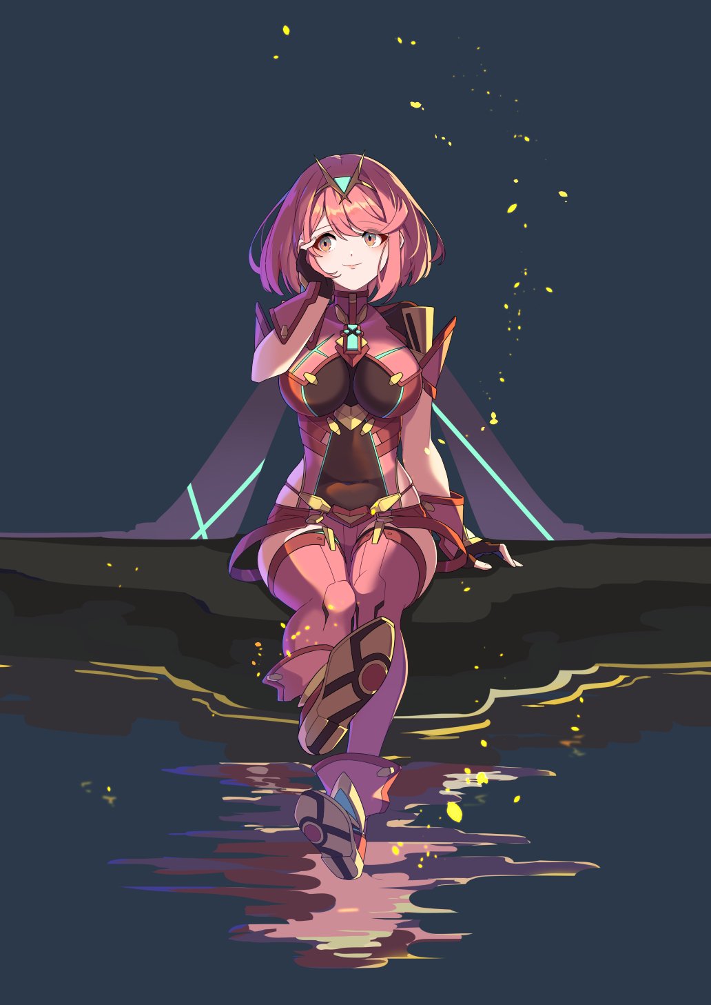 1girl breasts hehe_jun highres large_breasts pyra_(xenoblade) red_eyes red_hair solo xenoblade_chronicles_(series) xenoblade_chronicles_2