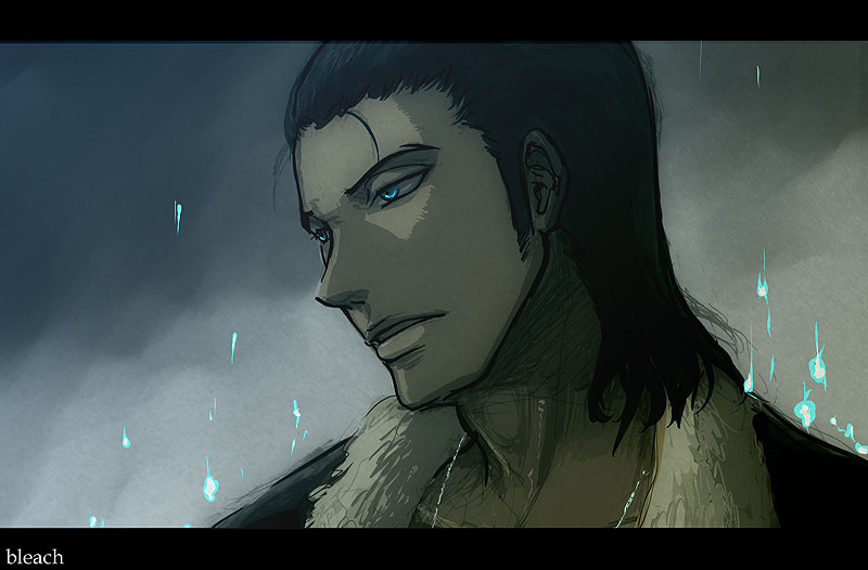 1boy black_hair bleach ginjou_kuugo gradient_background male_focus shumizoku solo
