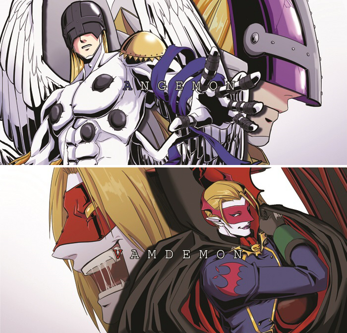 angel angel_boy angemon digimon digimon_(creature) holyangemon mask vamdemon vampire venomvamdemon wings