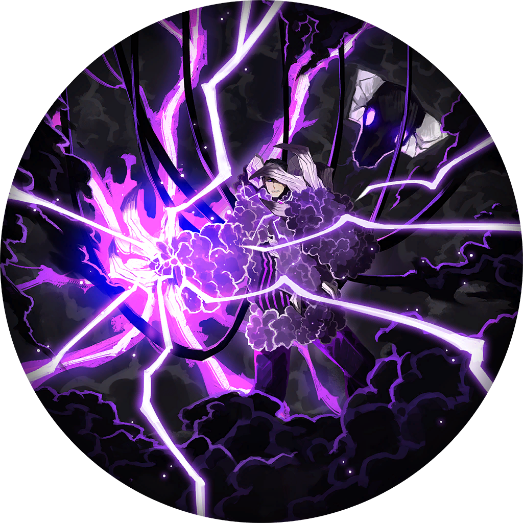 1boy black_hair cable claws cloud dreaming_electric_sheep e.g.o_(project_moon) electric_screaming_(e.g.o) game_cg hair_slicked_back horns lightning limbus_company meursault_(project_moon) nai_ga official_art pants project_moon purple_eyes sheep sheep_horns short_hair solo_focus