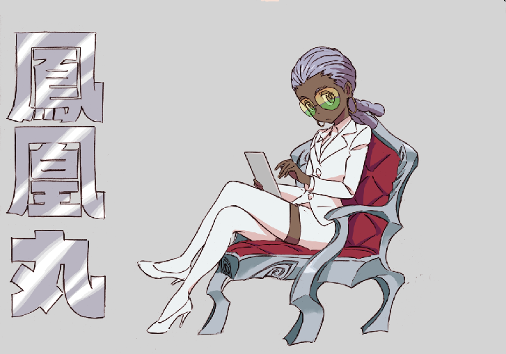 10s 1girl blazer chair crossed_legs dark-skinned_female dark_skin dreadlocks earrings female_focus glasses green-tinted_eyewear high_heels hououmaru_rei jacket jewelry kill_la_kill looking_at_viewer official_art orange-tinted_eyewear orange-tinted_glasses purple_hair red_upholstery shoes shorts simple_background sitting skirt solo studio_trigger sunglasses sushio thighhighs tinted_eyewear white_shoes white_skirt white_thighhighs yellow-tinted_eyewear yellow-tinted_glasses