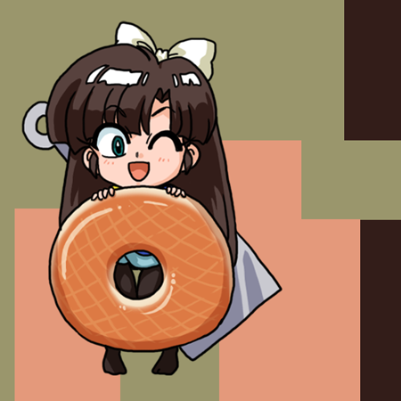 chibi food kuonji_ukyou one_eye_closed ranma_1/2 smile wanta_(futoshi)