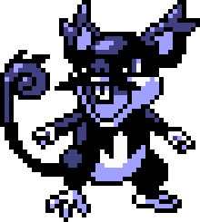alolan_form alolan_rattata commentary creature english_commentary full_body gen_7_pokemon lowres monochrome nintendo no_humans pat_attackerman pixel_art pokemon pokemon_(creature) pokemon_focus purple_theme solo sprite standing transparent_background