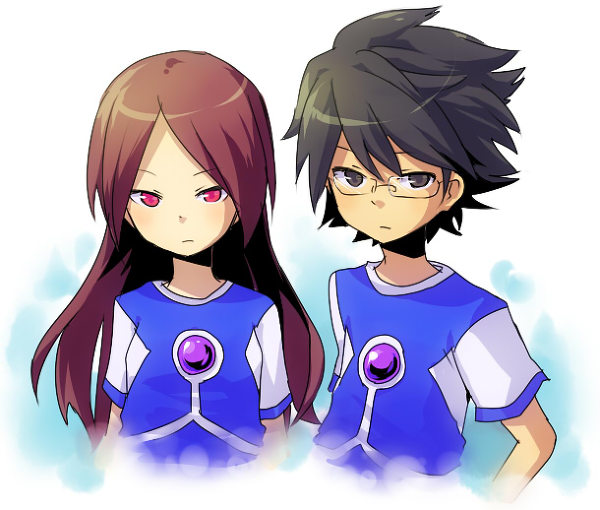 168n 1boy 1girl black_hair brother_and_sister brown_eyes brown_hair child inazuma_eleven inazuma_eleven_(series) red_eyes siblings soccer_uniform sportswear tagme touchi_ai touchi_shuuji