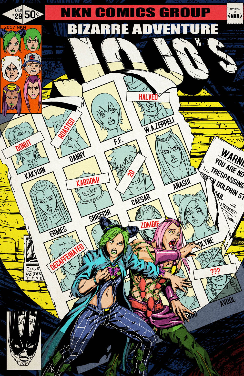 ? ?? baseball_cap blonde_hair blue_hair braid bruno_bucciarati bug butterfly caesar_anthonio_zeppeli clenched_hand commentary days_of_future_past derivative_work dog double_bun dreadlocks emporio_alnino english_text ermes_costello facial_hair foo_fighters_(jojo) green_eyes green_hair hair_bun hair_ornament hairclip hat headband heart highres horns iggy_(jojo) insect jojo_no_kimyou_na_bouken jonathan_joestar kakyoin_noriaki kuujou_jolyne long_hair marvel mohammed_avdol multicolored_hair mustache narciso_anasui navel nikunja open_mouth orange_eyes orange_hair parody pink_hair poster_(medium) poster_(object) purple_hair serious spotlight stand_(jojo) stone_ocean tattoo turtleneck two-tone_hair weather_report whitesnake_(stand) will_anthonio_zeppeli wristband x-men x-men:_days_of_future_past x-men_film_series yangu_shigekiyo