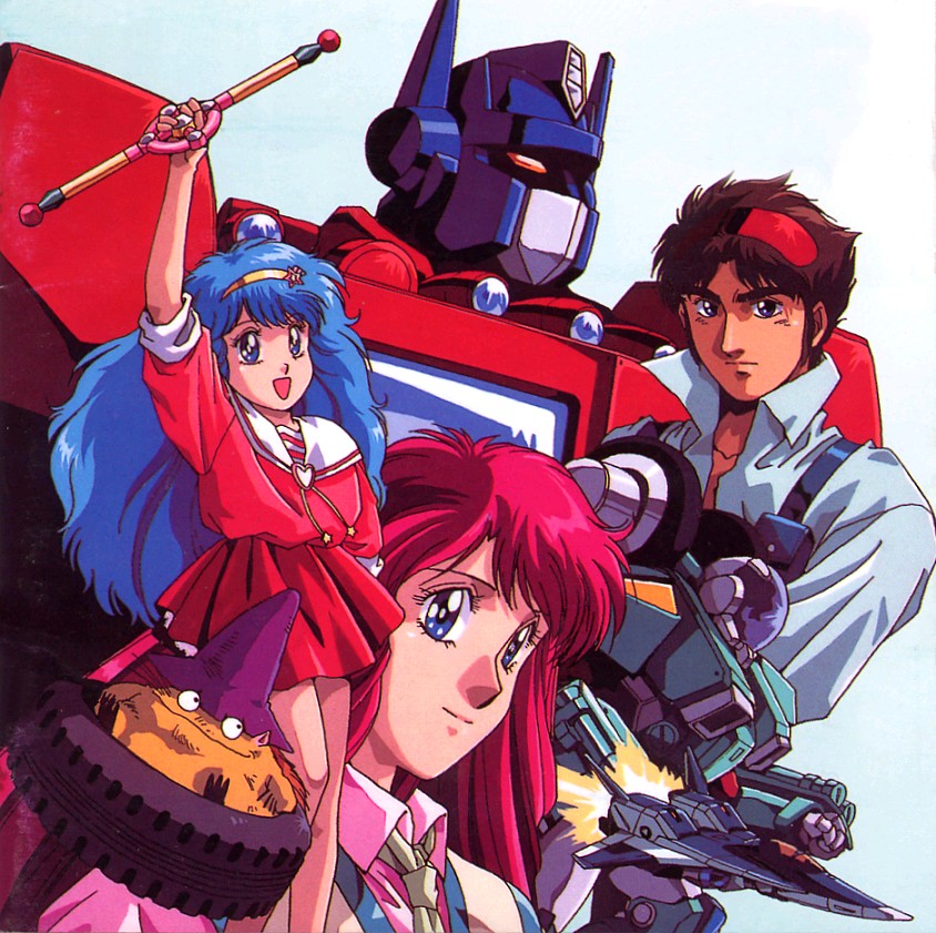 1980s_(style) 1boy 2girls aircraft airplane album_cover armor cover crossover glasses hayami_persia jet kia_asamiya kikou_souseiki_mospeada kikuchi_michitaka legioss louise_oberon mahou_no_yousei_persia mecha mospeada mospeada_(mecha) mugen_masato multiple_crossover multiple_girls oldschool onegai!_samia_don optimus_prime persia_(mahou_no_yousei_persia) power_armor power_suit retro_artstyle ride_armor robot samia_don science_fiction sleeves_rolled_up spacecraft stick_bernard tokusou_kihei_dorvack transformers transformers:_generation_1 valkyrie
