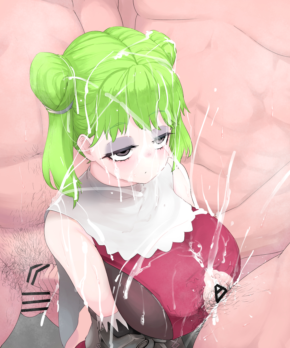 1girl 3boys bar_censor black_eyes breasts censored clothed_female_nude_male clothed_sex clothes cum cum_on_body cum_on_breasts cum_on_clothes cum_on_hair cum_on_upper_body ejaculation_between_breasts erection facial green_hair group_sex highres large_breasts long_hair looking_at_viewer male_pubic_hair medium_hair multiple_boys nude paizuri paizuri_under_clothes penis penis_grab pt pubic_hair simple_background stray_pubic_hair tatiana_(unicorn_overlord) testicles unicorn_overlord