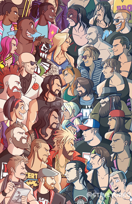 &gt;:( 6+boys 6+girls :d aj_styles alexa_bliss artist_name backwards_hat bald baron_corbin bayley beard becky_lynch big_cass big_e black_hair blonde_hair bodypaint braun_strowman bray_wyatt breasts brown_hair cesaro chad_gable chain charlotte_flair chris_jericho cleavage dark_skin dean_ambrose dolph_ziggler enzo_amore everyone eyewear_on_head facepaint facial_hair finn_balor flat_cap formal_clothes frown goggles goggles_on_head grin hat heath_slater instrument jacket james_ellsworth jason_jordan john_cena kane_(wwe) kevin_owens kofi_kingston list long_hair looking_at_viewer low_twintails marvel_vs._capcom mask medium_breasts messy_hair mohawk multiple_boys multiple_girls nikki_bella nose_piercing nose_ring open_mouth orange_hair parody pen piercing pink_hair randy_orton rhyno roman_reigns sami_zayn sasha_banks seth_rollins sheamus shirt short_hair side_ponytail simon_gotch smile steve_yurko suit sunglasses tattoo the_brian_kendrick the_miz topless_male trombone twintails twitter_username v-shaped_eyebrows wristband wwe xavier_woods zack_ryder