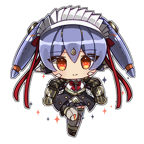 1girl android black_dress black_footwear blue_hair blush bow brown_eyes closed_mouth collared_dress commentary_request dress frilled_dress frills full_body grey_thighhighs hair_between_eyes lowres maid_headdress poppi_(xenoblade) poppi_qt_(xenoblade) red_bow simple_background smile solo standing standing_on_one_leg thighhighs twintails white_background white_dress xenoblade_chronicles_(series) xenoblade_chronicles_2 zer00han