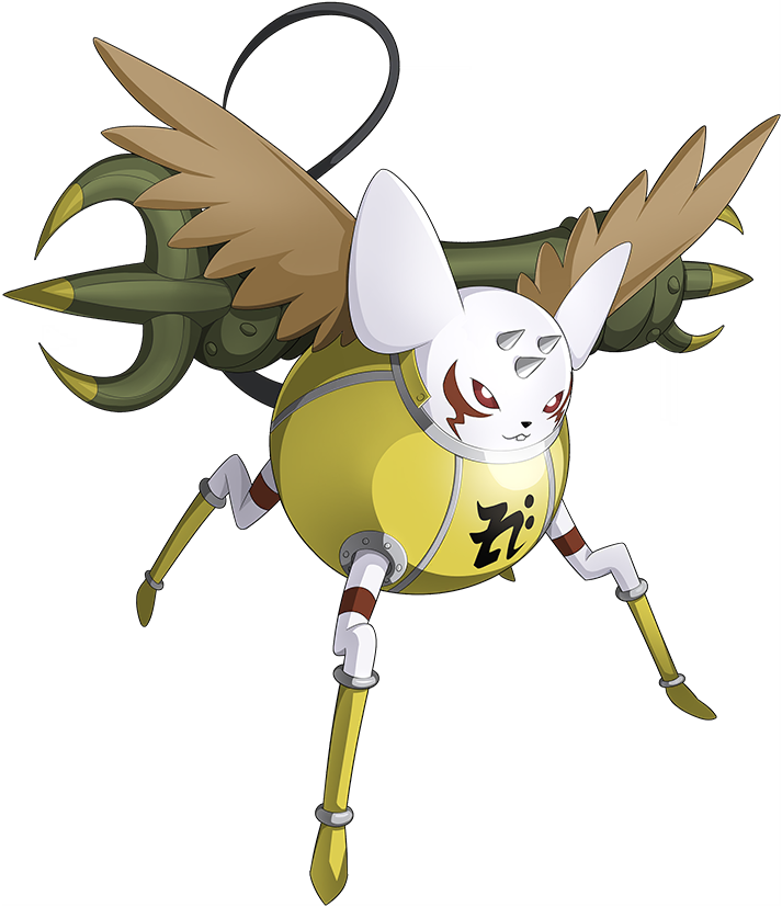 deva_(digimon) digimon digimon_(creature) digimon_new_century kumbhiramon mouse_(animal) official_art solo wings