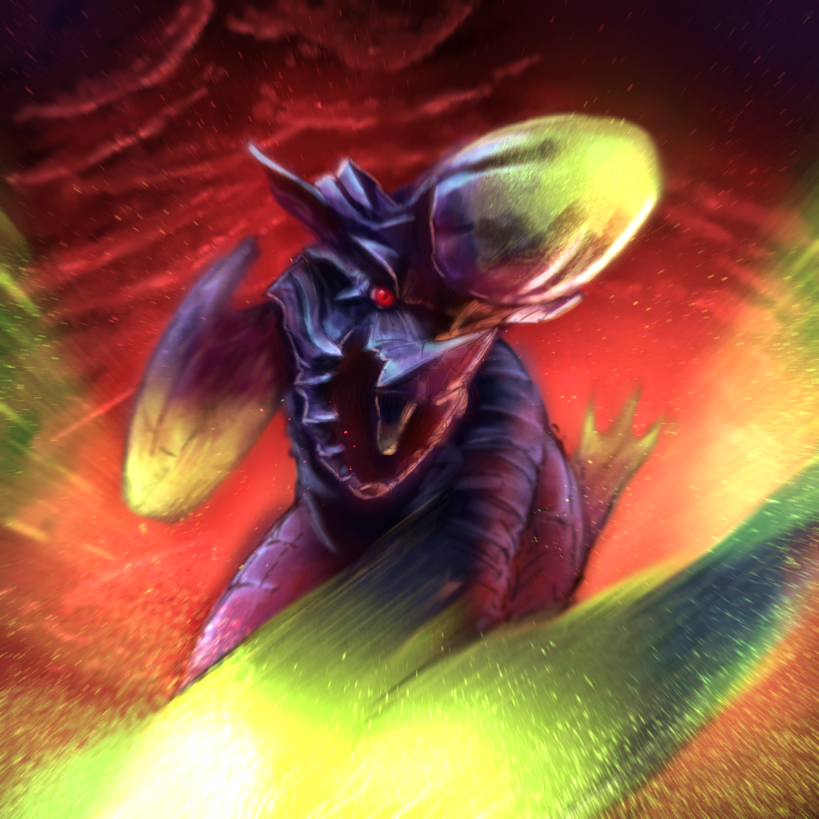 brachydios capcom horns monster_hunter_(series) monster_hunter_3_g no_humans open_mouth pandora-ex red_eyes scales single_horn slime solo tongue