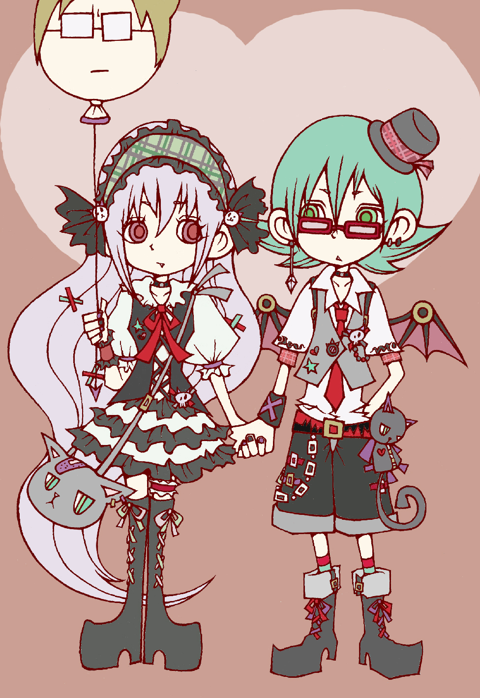 balloon highres iron_maiden_jeanne lyserg_diethel marco_lasso nail_polish shaman_king