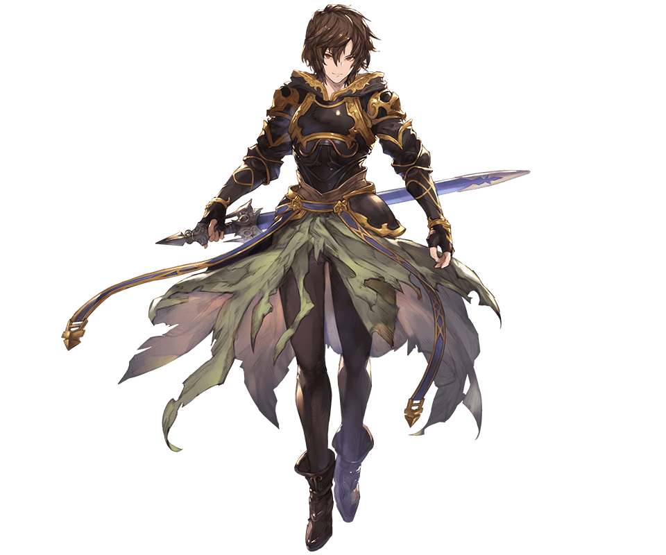 1boy ahoge ankle_boots armor belt bishounen black_pants boots breastplate brown_hair cape downscaled empty_eyes evil_smile fingerless_gloves floating_cape full_body gloves gold_trim granblue_fantasy green_cape hair_between_eyes hip_armor holding holding_sword holding_weapon hood hood_down light_smile looking_at_viewer male_focus minaba_hideo official_art pants red_eyes resized sandalphon_(granblue_fantasy) scabbard sheath shoulder_armor smile sword tachi-e tight_clothes tight_pants transparent_background weapon