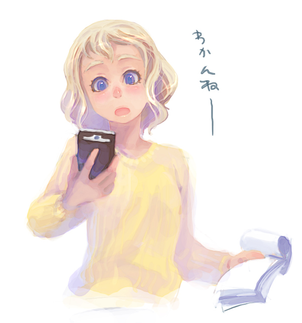 1girl blonde_hair blue_eyes female_focus manual original simple_background solo weno weno&#039;s_blonde_original_character