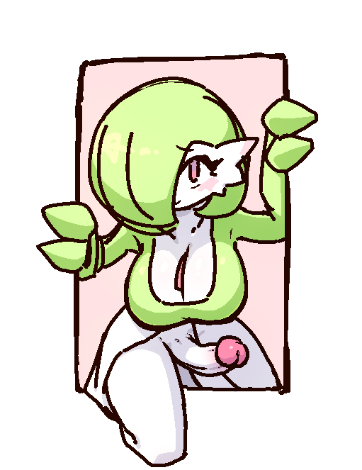 1futa arms_up blush bob_cut border breasts cleavage closed_mouth collarbone colored_skin erection futanari gardevoir gen_3_pokemon green_hair green_skin hair_over_one_eye happy jaggy_lines large_breasts liveactors looking_at_viewer mature_female multicolored_skin nintendo one_eye_covered outside_border penis pink_background pokemon pokemon_(creature) raised_eyebrows red_eyes short_hair simple_background smile solo thighs through_medium transparent_border two-tone_skin uncensored white_skin wide_hips
