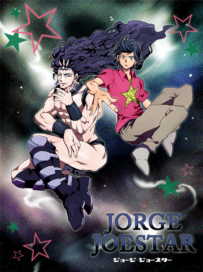2boys bad_id bad_pixiv_id black_hair blue_eyes george_joestar_ii horns jojo_no_kimyou_na_bouken kars_(jojo) long_hair male_focus multiple_boys nonono_nagata