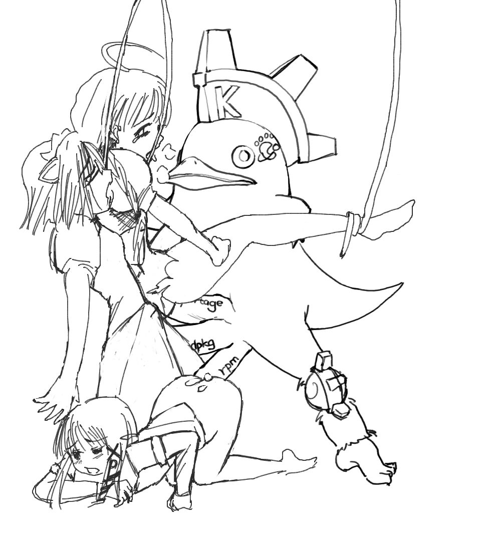 2k-tan 3girls artist_request bestiality extra_penises glasses greyscale group_sex interspecies kde linux me-tan monochrome multiple_girls os-tan penis sex vaginal what xp-tan