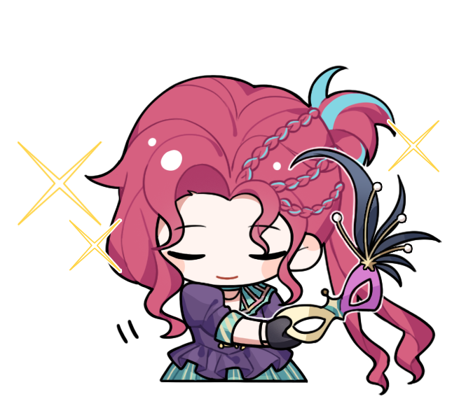 1girl aqua_choker aqua_skirt artist_request black_gloves blue_hair blush_stickers bowing braid chibi choker closed_eyes closed_mouth cropped_legs enduring_bond_(infinity_nikki) frilled_shirt frills gloves happy holding holding_mask infinity_nikki long_hair mask masquerade_mask motion_lines multicolored_hair multiple_braids nikki_(series) official_art parted_bangs pink_hair pink_mask pleated_skirt puffy_short_sleeves puffy_sleeves purple_shirt shirt short_sleeves side_braid side_ponytail skirt smile solo sparkle streaked_hair striped_clothes striped_skirt transparent_background two-tone_mask vertical-striped_clothes vertical-striped_skirt very_long_hair wavy_hair yellow_mask