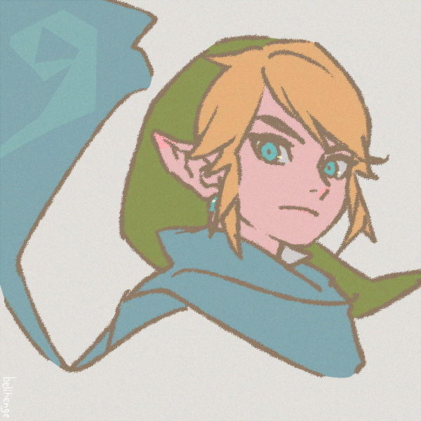 1boy bellhenge blonde_hair blue_eyes earrings hat hyrule_warriors jewelry leather link looking_at_viewer male_focus nintendo pointy_ears portrait scarf short_hair solo tagme the_legend_of_zelda upper_body