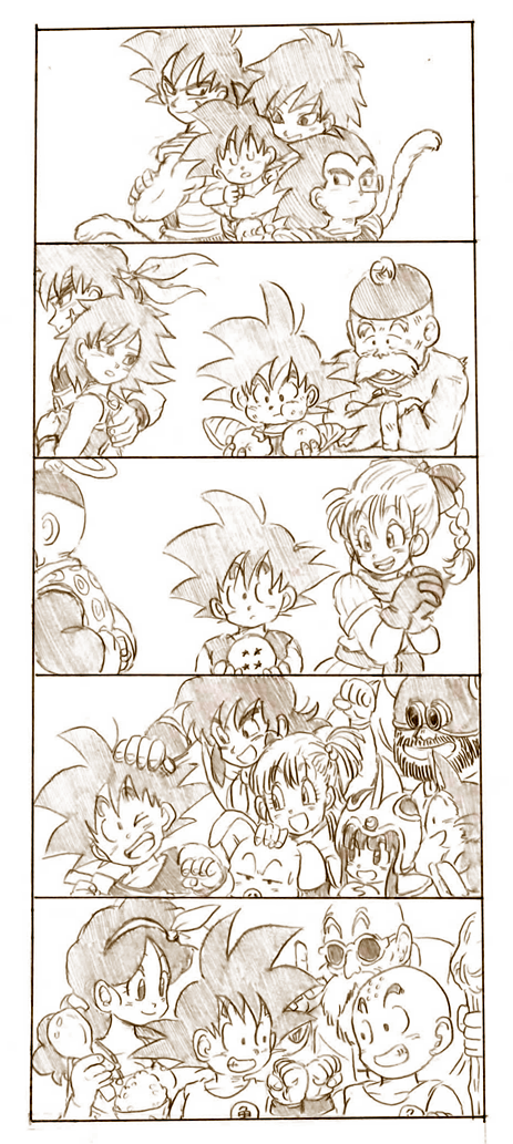 4girls 6+boys :d ;d annoyed baby bardock black_eyes black_hair brothers bulma chi-chi_(dragon_ball) closed_eyes couple crossed_arms dougi dragon_ball dragon_ball_(object) eating family father_and_son fist_bump gine gloves grandfather_and_grandson grandpa_gohan gyuu_mao hair_ribbon halo hand_on_another&#039;s_head helmet kuririn looking_at_another looking_back lunch_(dragon_ball) lunch_(good)_(dragon_ball) monochrome mother_and_son multiple_boys multiple_girls muten_roushi ruyi_jingu_bang one_eye_closed oolong open_mouth puar raditz ribbon short_hair siblings simple_background smile son_goku spiked_hair sweatdrop tail tkgsize white_background wristband yamcha