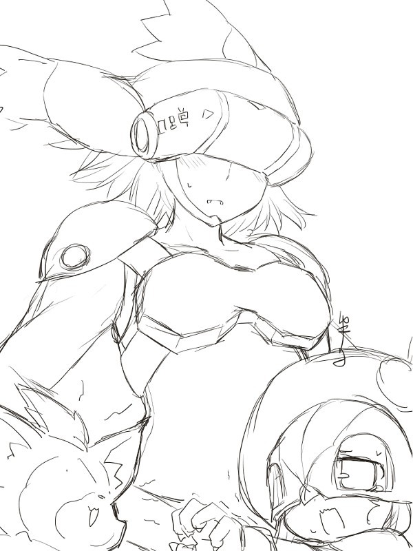 covered_eyes digimon digimon_(creature) fusion helmet long_ears mask silphymon sirenmon tobucatmon
