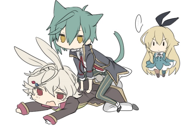 1girl 2boys alice_(grimms_notes) alice_(original)_(grimms_notes) chibi grimms_notes lewis_carroll_(grimms_notes) lewis_carroll_(original)_(grimms_notes) ludwig_grimm_(grimms_notes) ludwig_grimm_(original)_(grimms_notes) multiple_boys retsuto