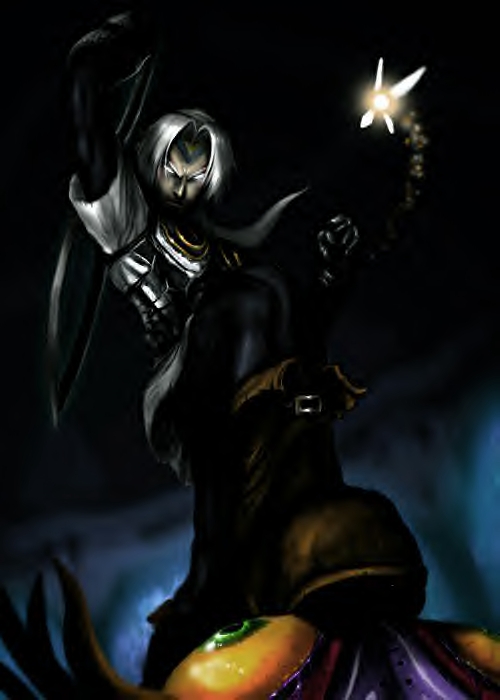 defeat fairy fierce_deity_link link majora_(entity) male_focus nintendo overpowering sword tatl the_legend_of_zelda the_legend_of_zelda:_majora&#039;s_mask weapon white_hair