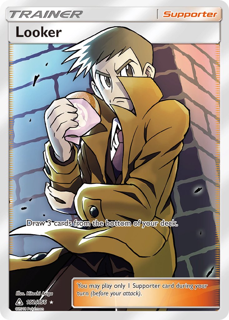 1boy against_wall ariga_hitoshi artist_name brown_coat brown_hair brown_pants card_(medium) character_name closed_mouth coat company_name copyright_name copyright_notice english_text food hand_on_own_arm holding holding_food long_sleeves looker_(pokemon) malasada male_focus necktie nintendo official_art open_clothes open_coat pants pokemon pokemon_card pokemon_dppt pokemon_tcg purple_necktie short_hair solo third-party_source trading_card trench_coat v-shaped_eyebrows