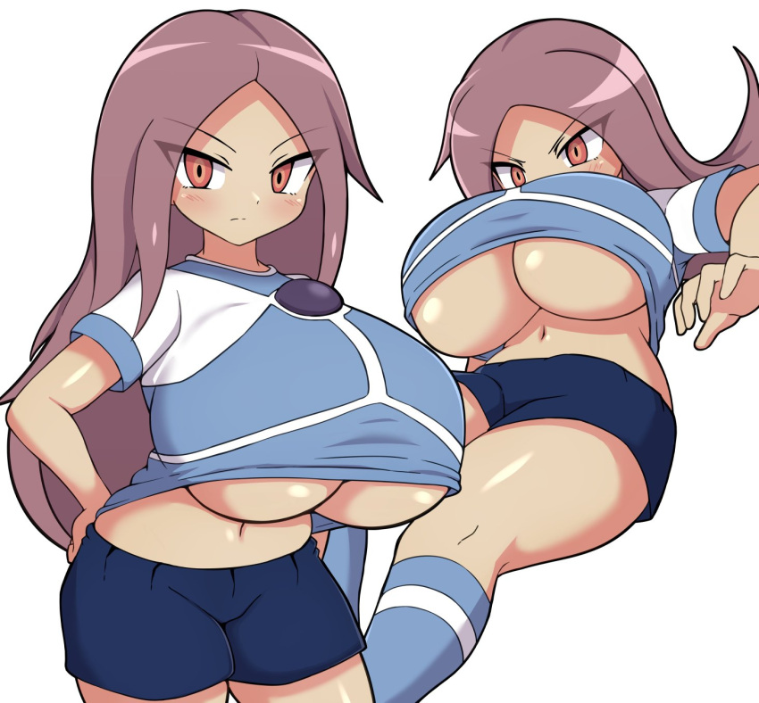 blush breasts shirt tagme tight_clothes tight_shirt touchi_ai